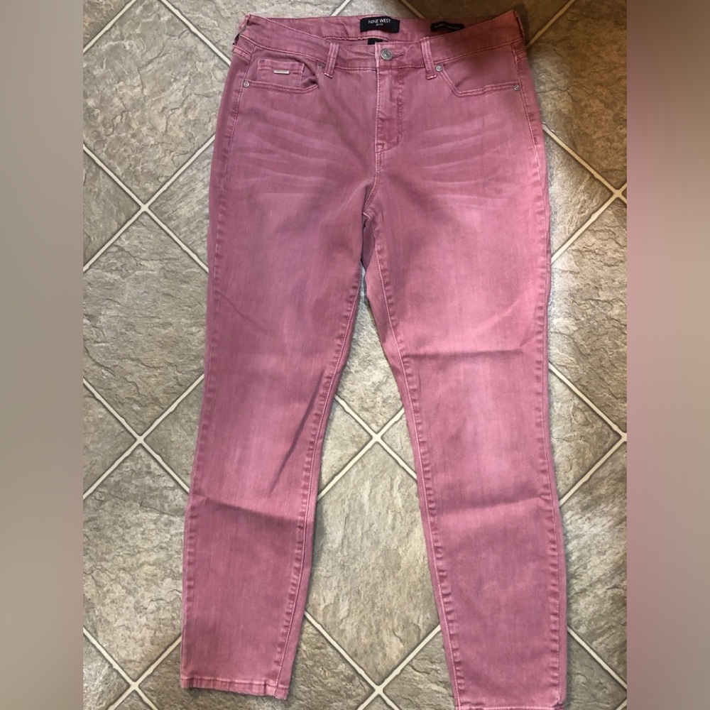 EUC Women’s NINE WEST Gramercy Skinny Ankle Pink Jeans